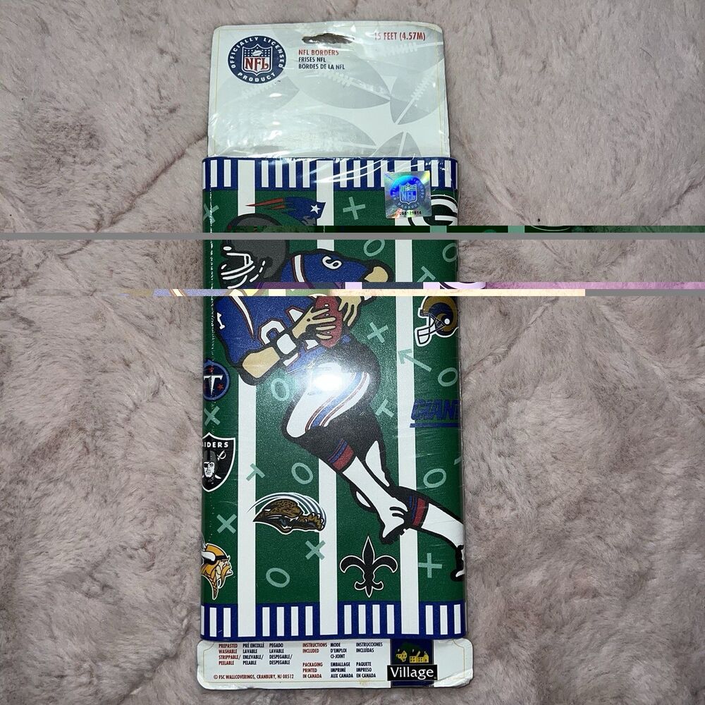 NEW vintage nfl wallpaper border patriots the village all over print football